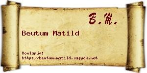 Beutum Matild névjegykártya